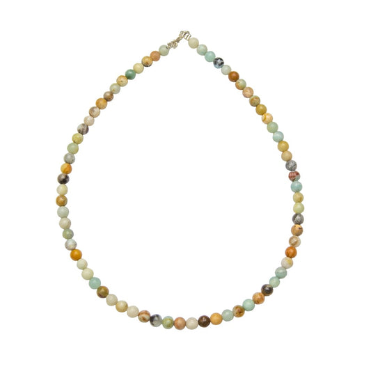 Collana in amazzonite multicolore – Perle sferiche da 6 mm