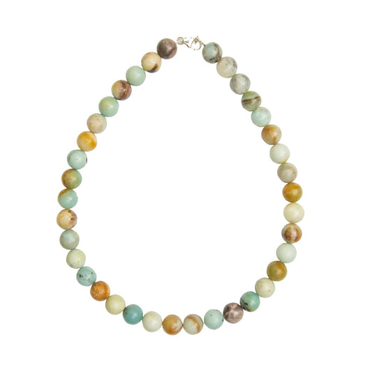 Collana in amazzonite multicolore – Perle sferiche da 12 mm