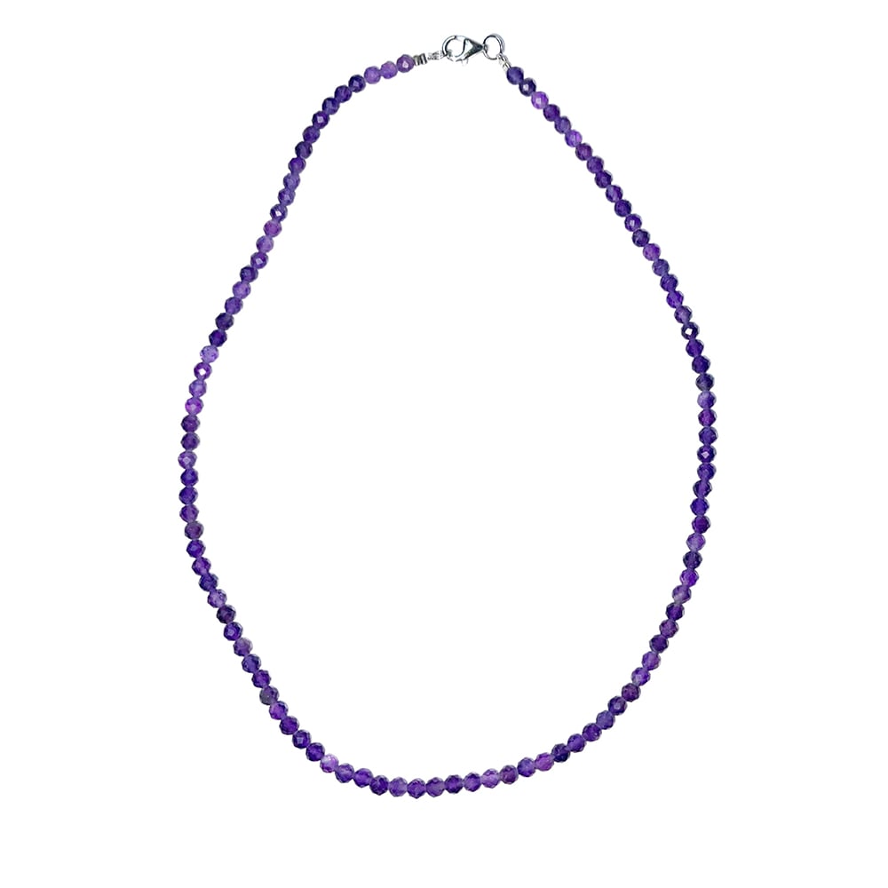 Collana in ametista – Perline sfaccettate 4 mm – 45 cm