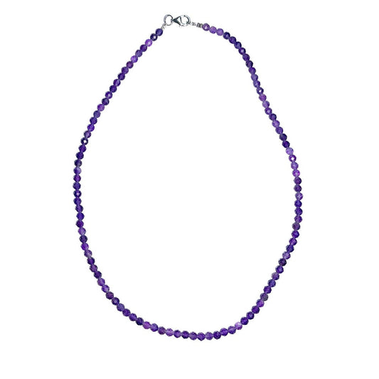 Collana in ametista – Perline sfaccettate 4 mm – 45 cm