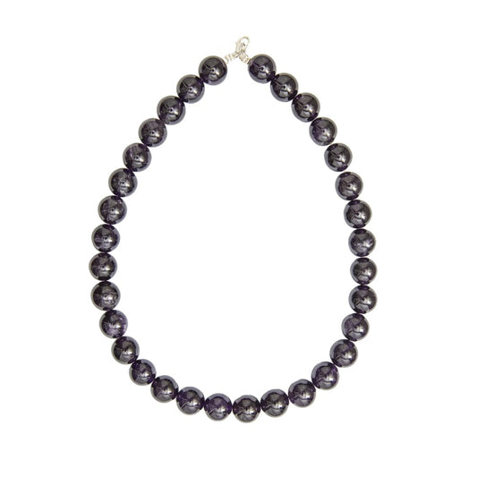 Collana in ametista – Perle sferiche da 14 mm