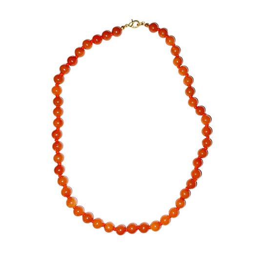 Collana in avventurina rossa – Perle sferiche annodate 8 mm – 45 cm