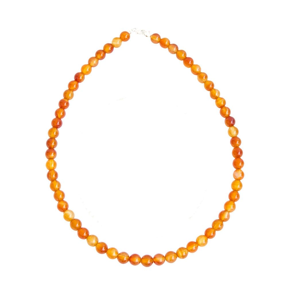 Collana in corniola – Perle sferiche da 8 mm