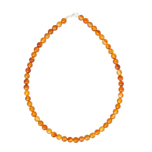 Collana in corniola – Perle sferiche da 8 mm