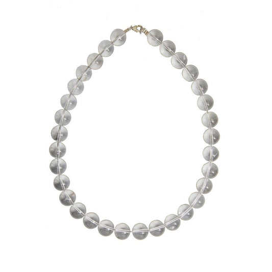 Collana in cristallo di rocca – Perle sferiche da 14 mm
