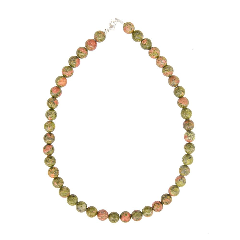 Collana in epidoto – Perle sferiche da 10 mm