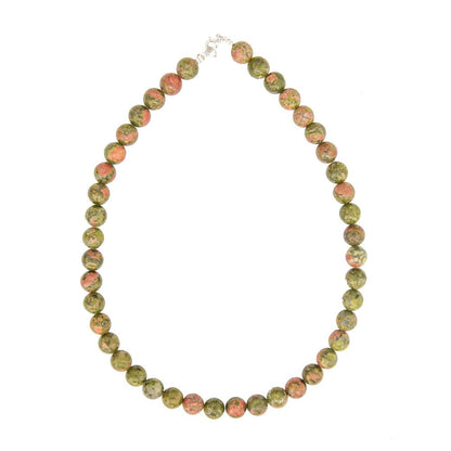 Collana in epidoto – Perle sferiche da 10 mm