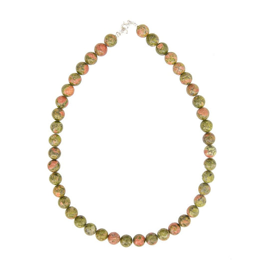 Collana in epidoto – Perle sferiche da 10 mm