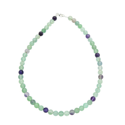 Collana in fluorite multicolore – Perle sferiche da 8 mm