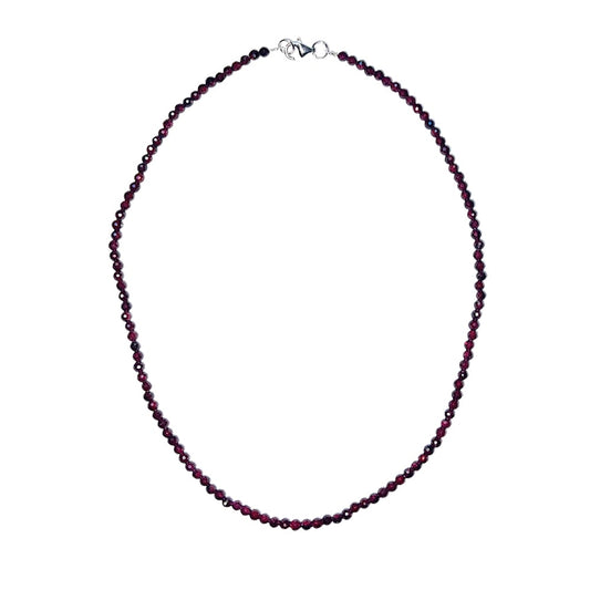 Collana in granato – Perline sfaccettate 4 mm – 45 cm