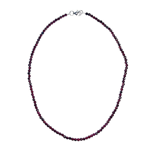 Collana in granato – Perline sfaccettate 4 mm – 45 cm