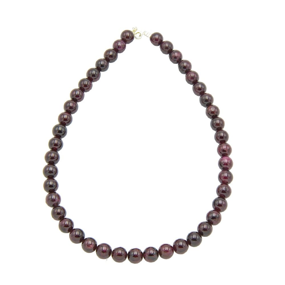 Collana in granato rosso – Perle sferiche da 10 mm