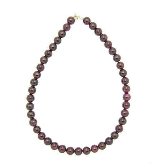 Collana in granato rosso – Perle sferiche da 10 mm