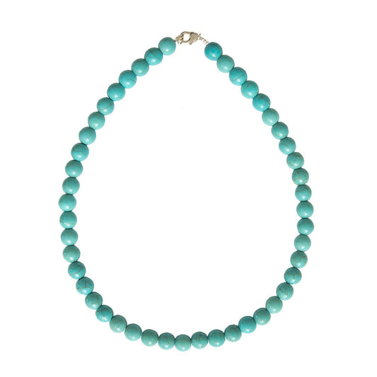 Collana in howlite blu – Perle sferiche da 10 mm