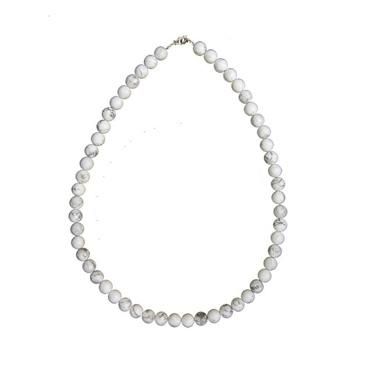 Collana in howlite – Perle sferiche da 8 mm