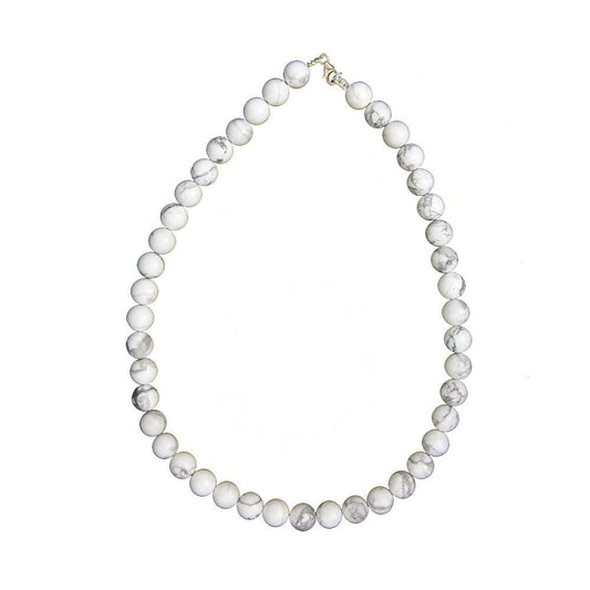 Collana in howlite – Perle sferiche da 10 mm