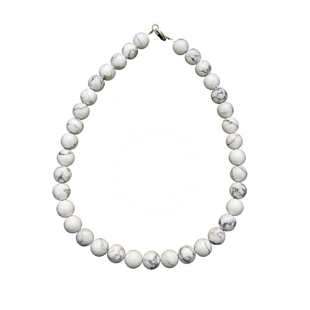 Collana in howlite – Perle sferiche da 12 mm