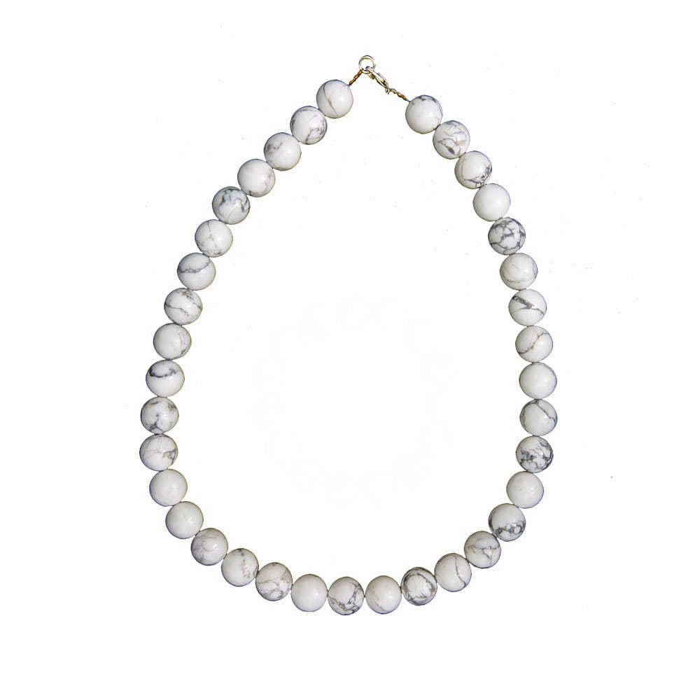 Collana in howlite – Perle sferiche da 12 mm