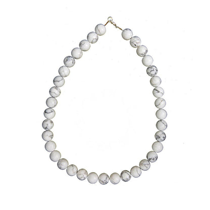 Collana in howlite – Perle sferiche da 12 mm