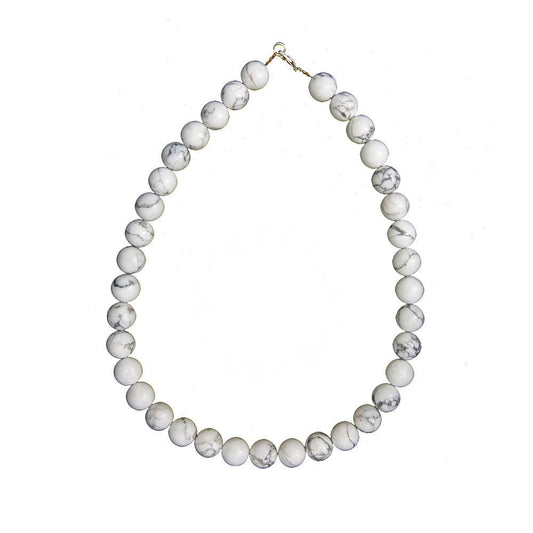 Collana in howlite – Perle sferiche da 12 mm