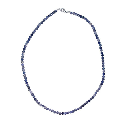 Collana in iolite – Perline sfaccettate 4 mm – 45 cm
