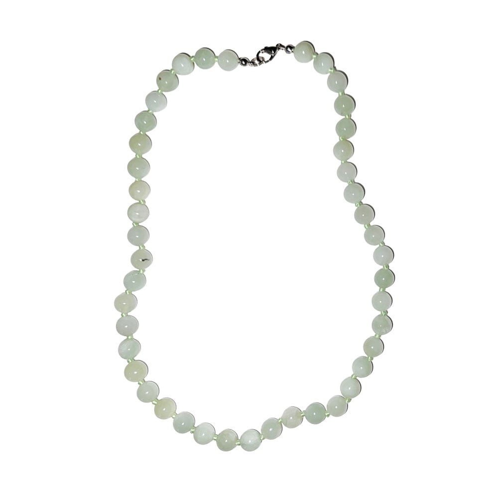 Collana in giada della Cina – Perle sferiche annodate 8 mm – 45 cm
