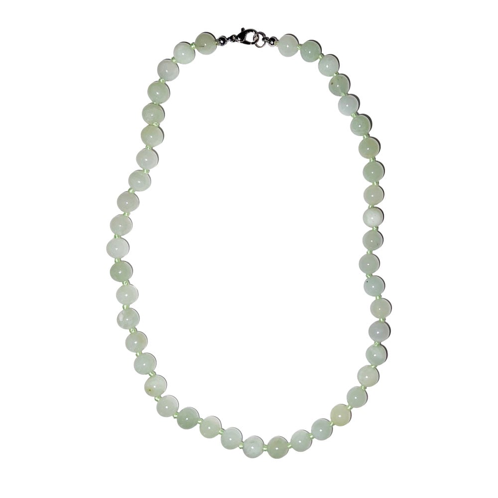 Collana in giada della Cina – Perle sferiche annodate 8 mm – 45 cm