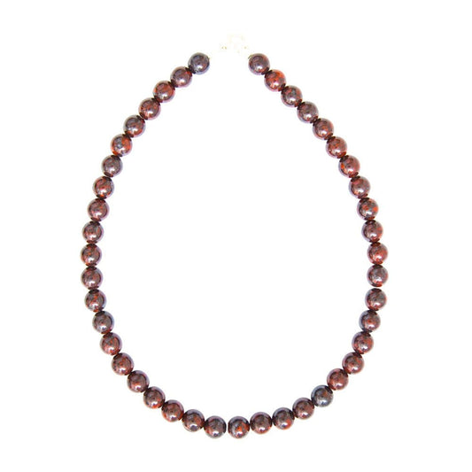 Collana in diaspro brecciato – Perle sferiche da 10 mm
