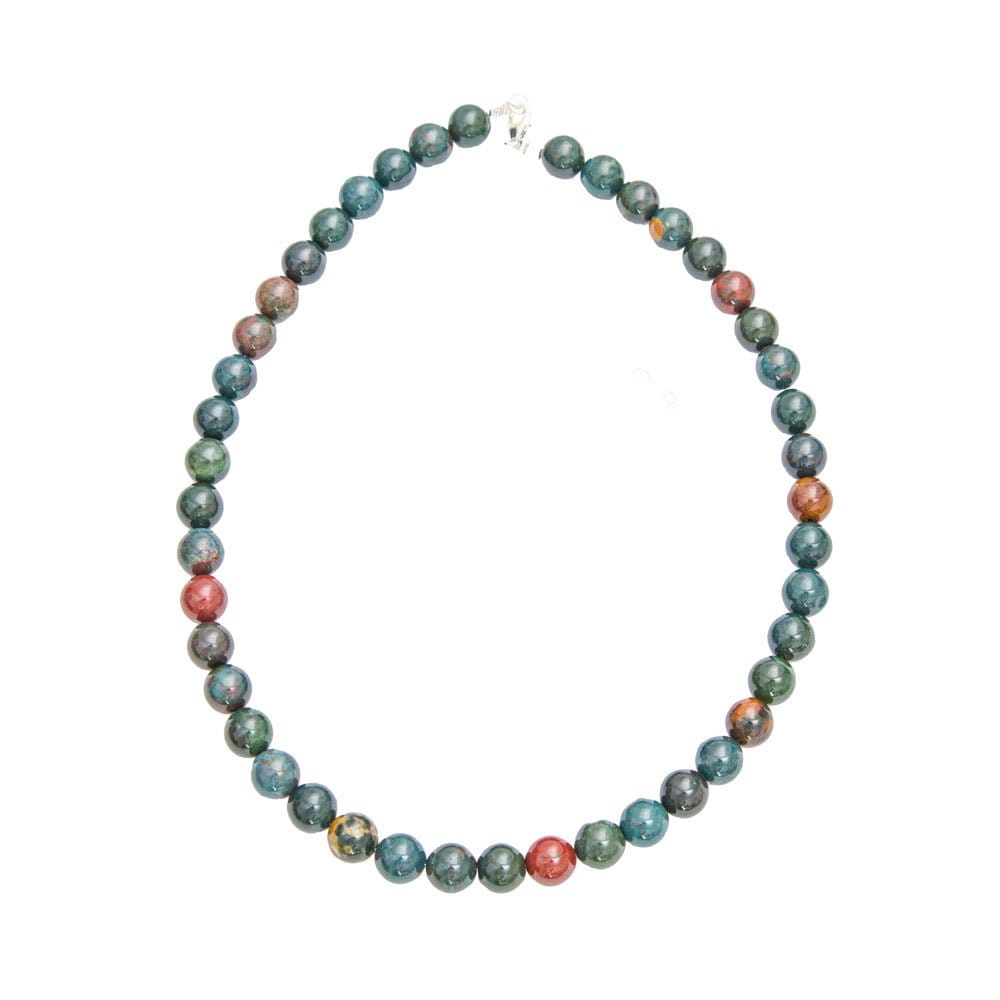 Collana in pietra di sangue – Perle sferiche da 10 mm