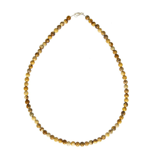 Collana in diaspro paesaggistico – Perle sferiche da 6 mm