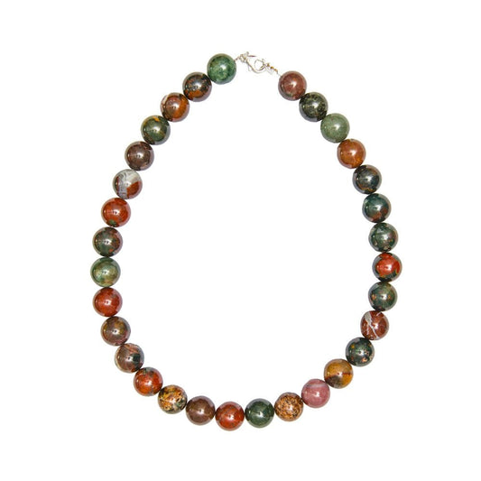 Collana in diaspro sanguigno – Perle sferiche da 14 mm