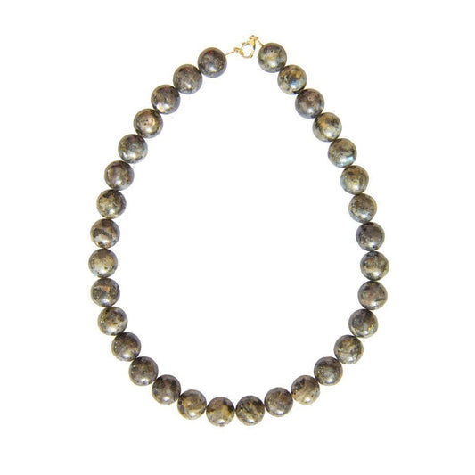Collana in labradorite con inclusioni – Perle sferiche da 14 mm