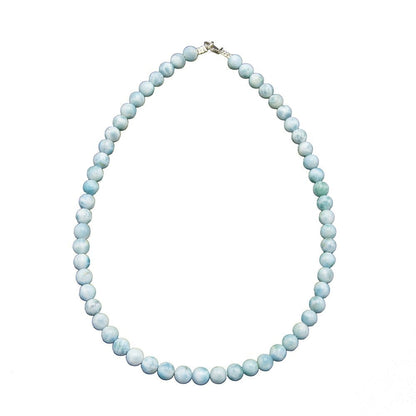Collana in larimar – Perle sferiche da 8 mm