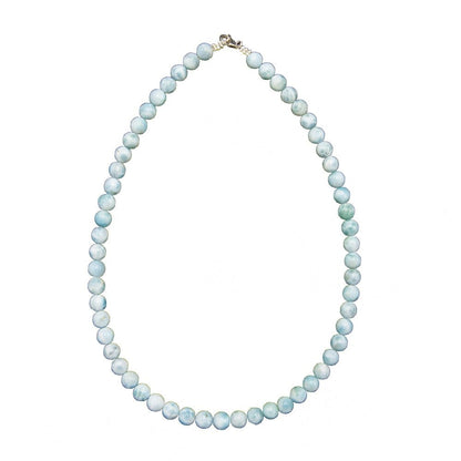 Collana in larimar – Perle sferiche da 8 mm