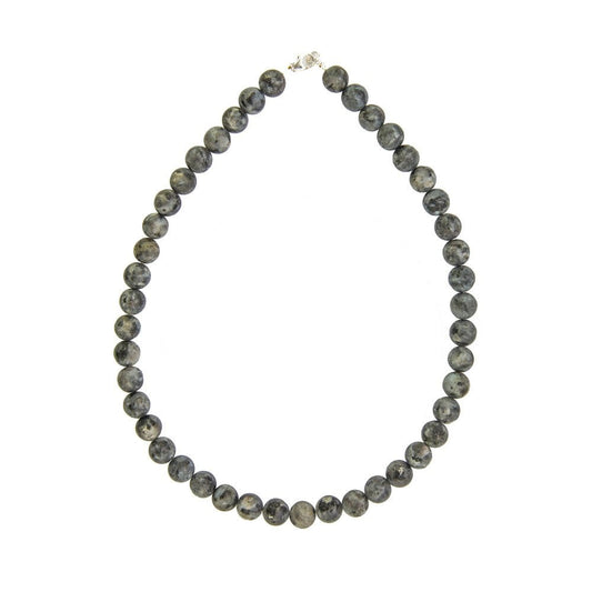 Collana in larvikite – Perle sferiche da 10 mm