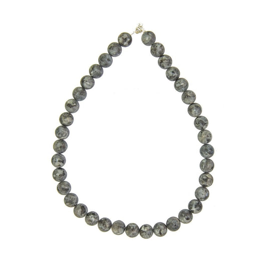 Collana in larvikite – Perle sferiche da 12 mm