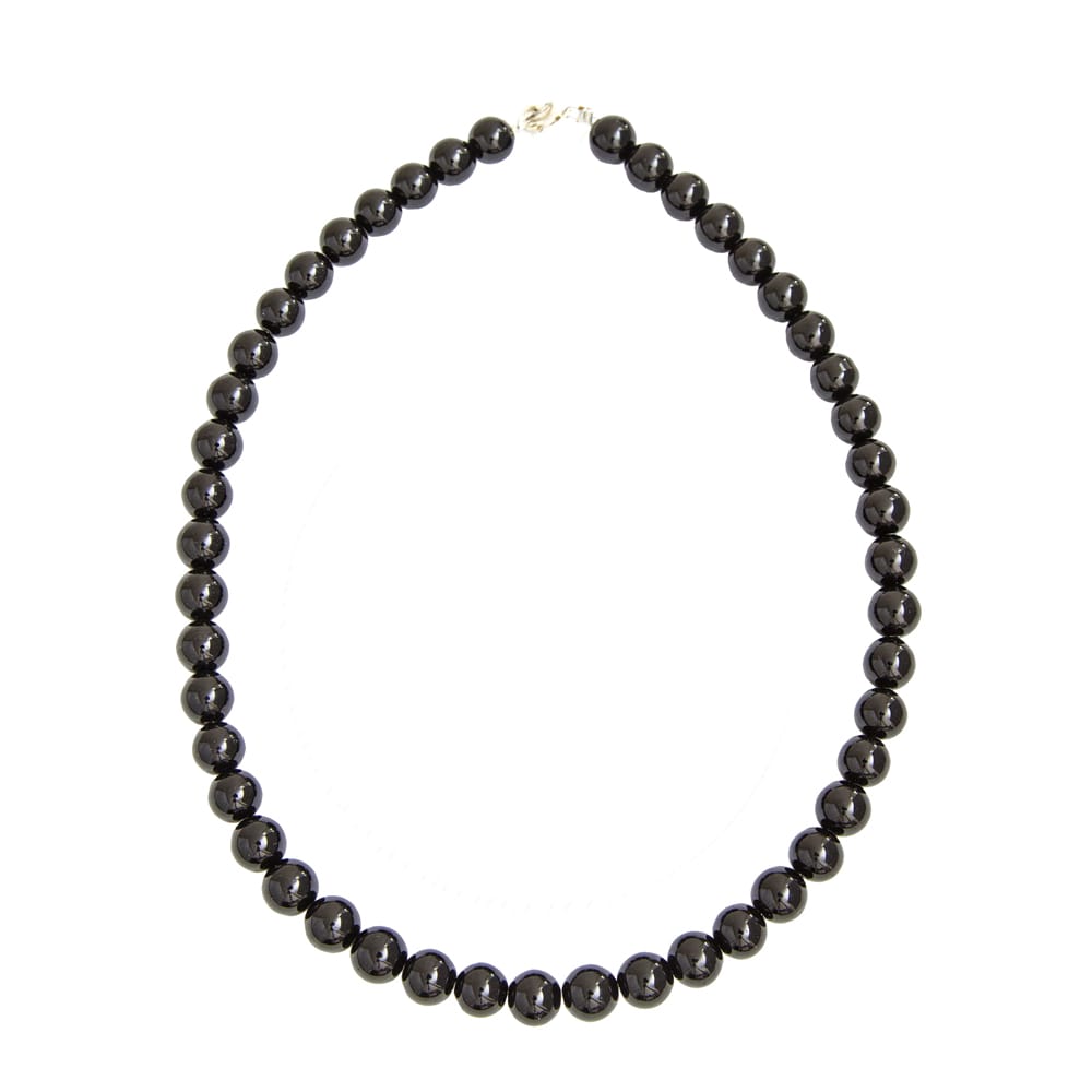 Collana in ossidiana nera – Perle sferiche da 10 mm