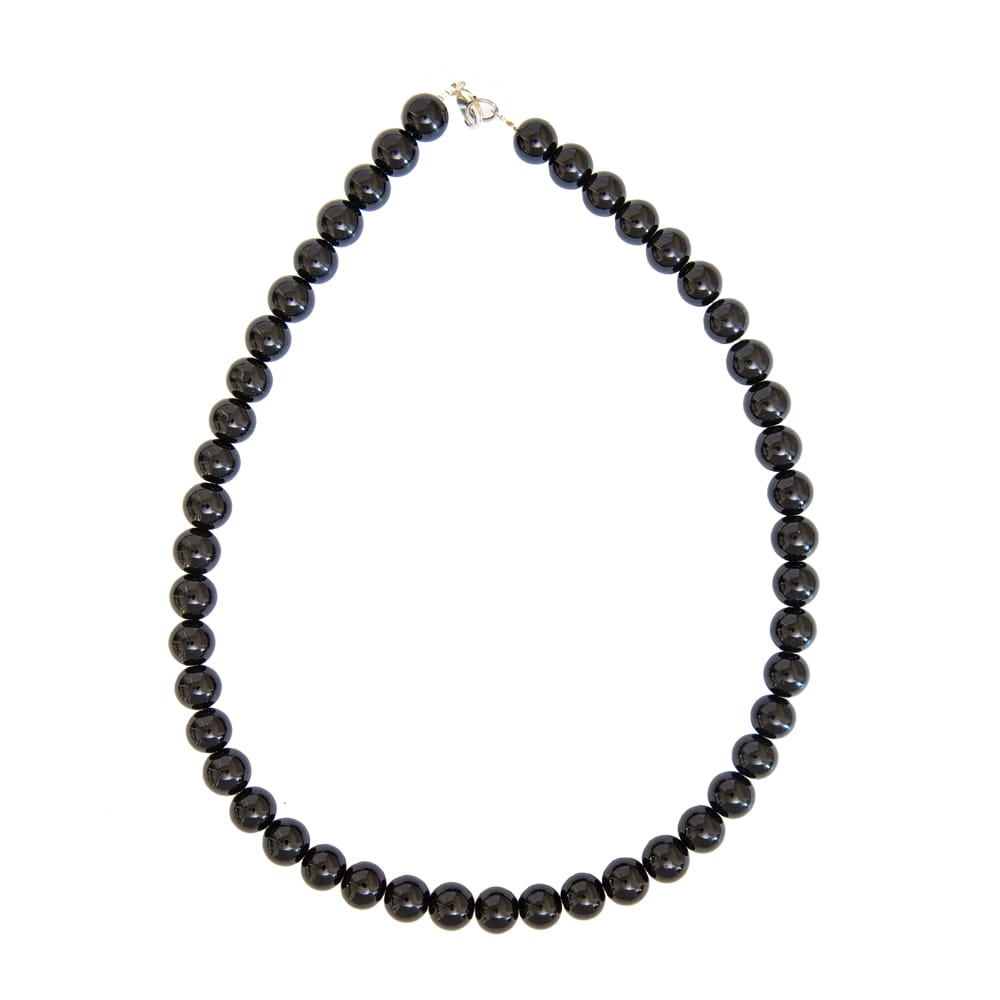 Collana in ossidiana nera – Perle sferiche da 10 mm