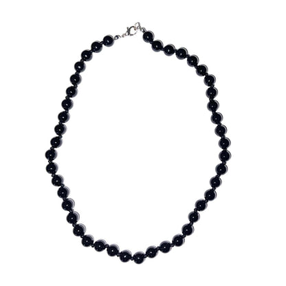 Collana in onice – Perle sferiche annodate 8 mm – 45 cm
