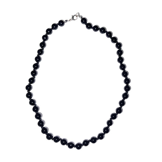 Collana in onice – Perle sferiche annodate 8 mm – 45 cm