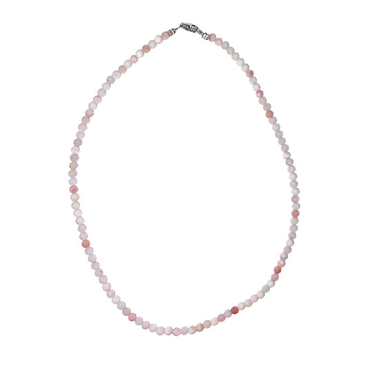 Collana in opale rosa delle Ande – Perline sfaccettate 4 mm – 45 cm