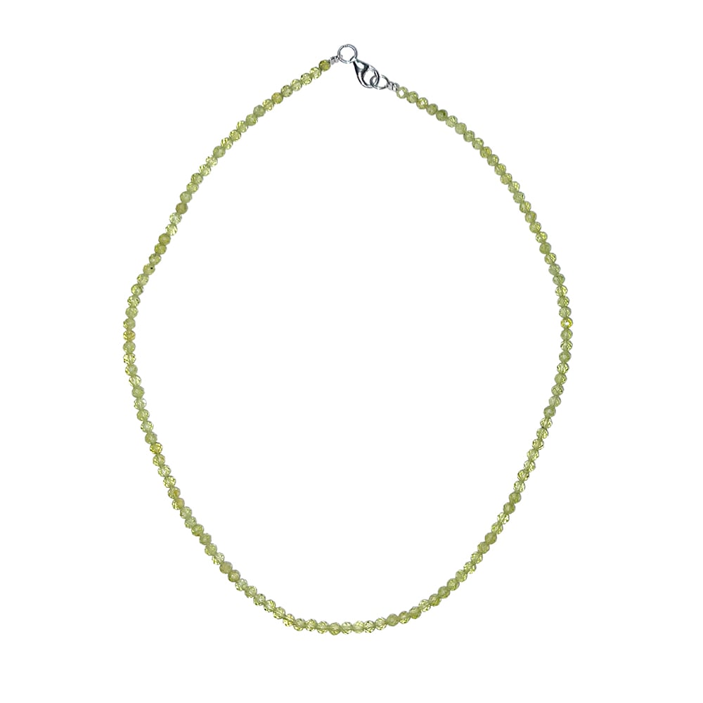 Collana in peridoto – Perline sfaccettate 4 mm – 45 cm