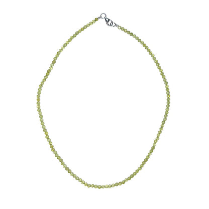 Collana in peridoto – Perline sfaccettate 4 mm – 45 cm
