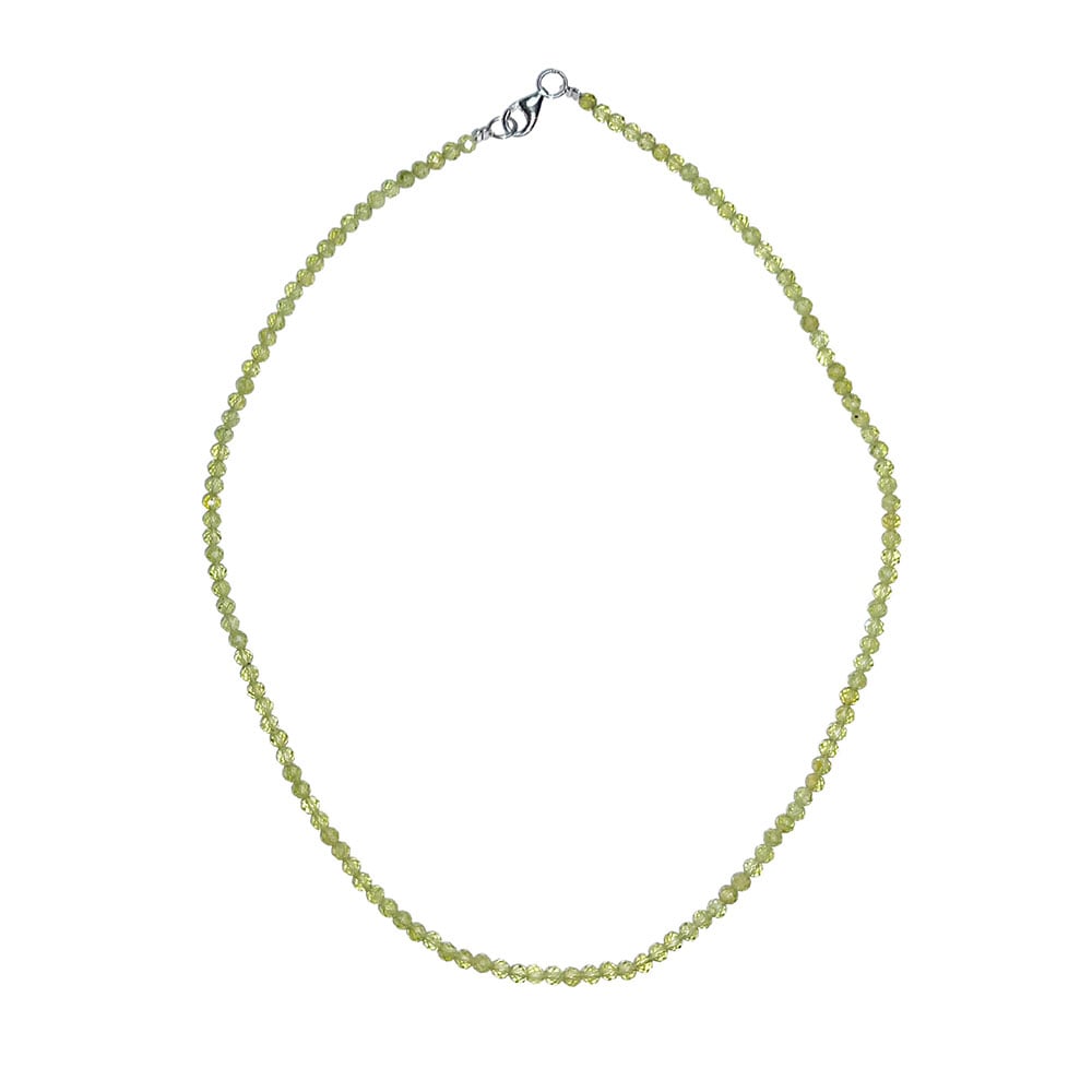 Collana in peridoto – Perline sfaccettate 4 mm – 45 cm