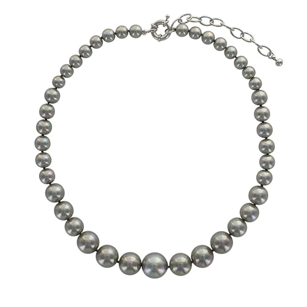 Collana in perle di maiorca grigie – Perle sferiche da 8/14 mm