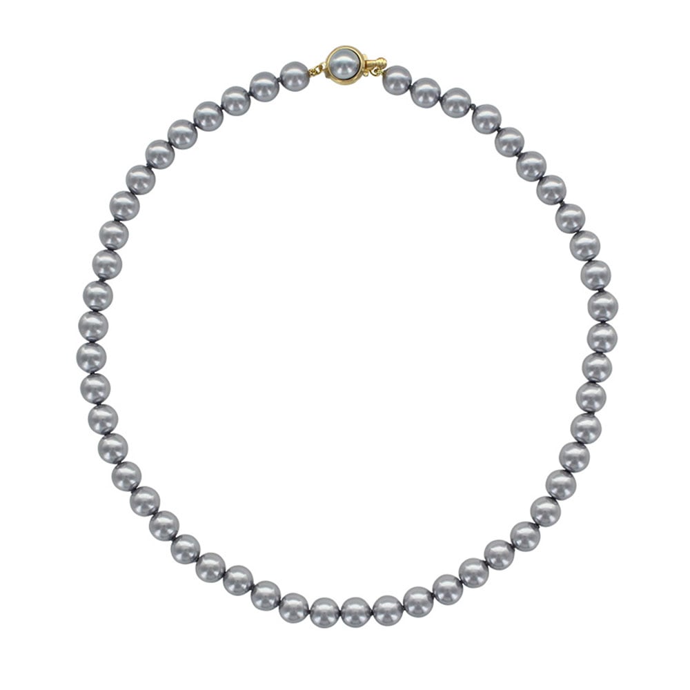 Collana in perle di maiorca grigie – Perle sferiche da 8 mm