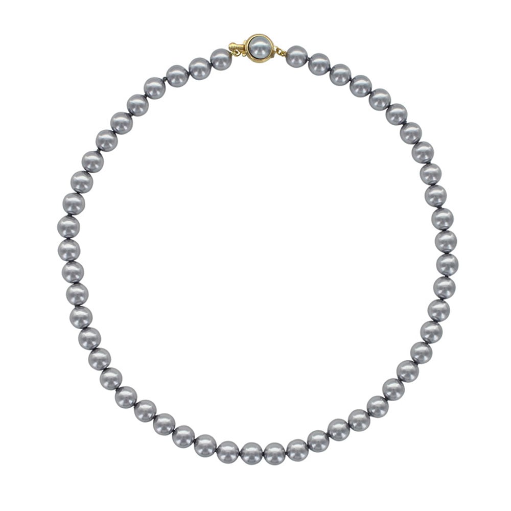 Collana in perle di maiorca grigie – Perle sferiche da 8 mm