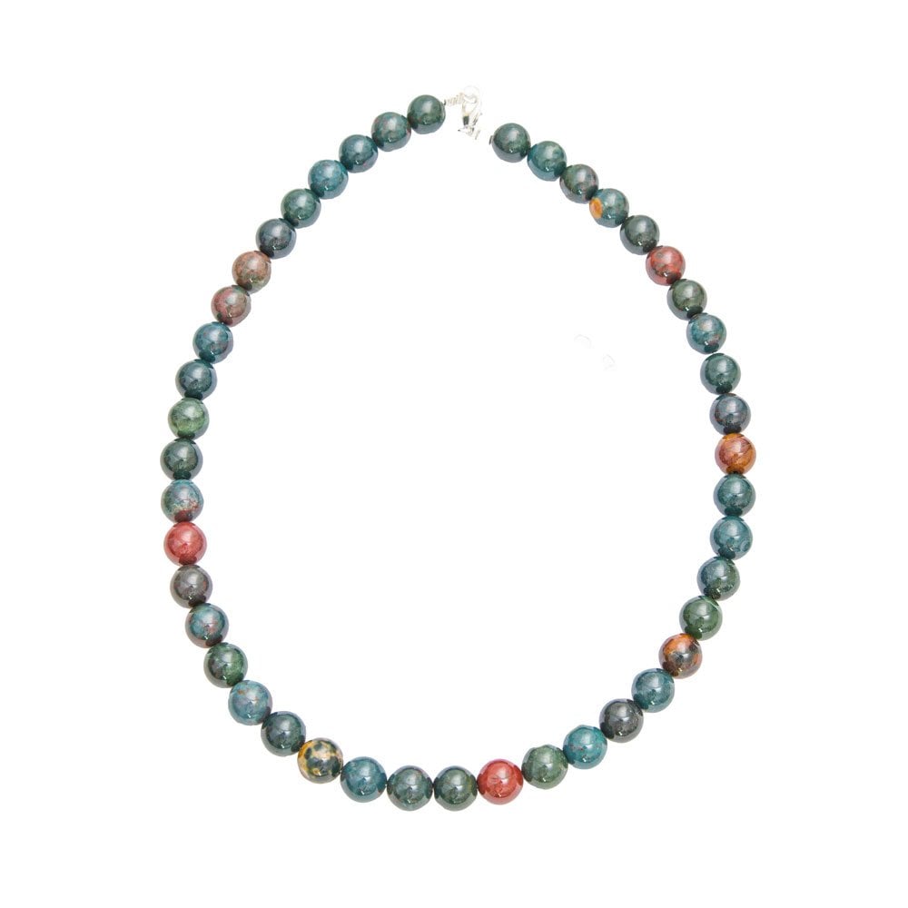 Collana in pietra di sangue – Perle sferiche da 12 mm
