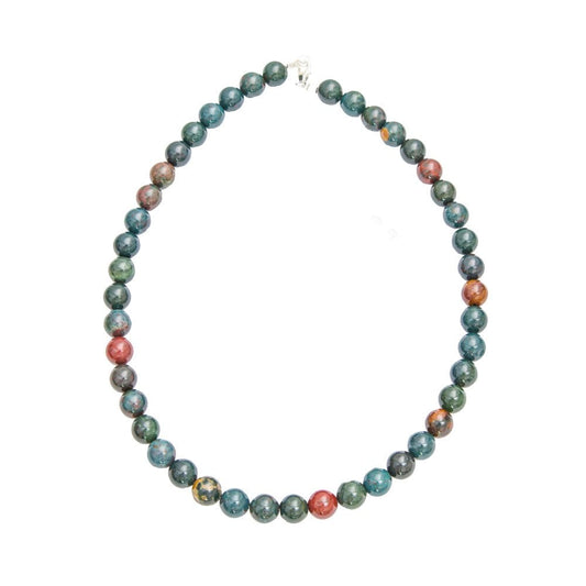 Collana in pietra di sangue – Perle sferiche da 12 mm