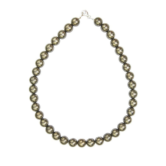 Collana in pirite di ferro – Perle sferiche da 12 mm